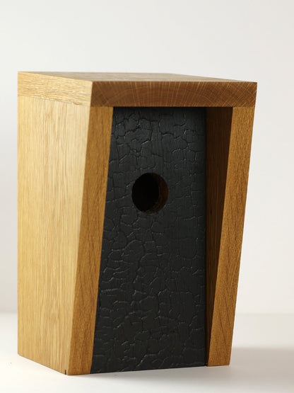 White Oak and Shou Sugi Ban Birdhouse