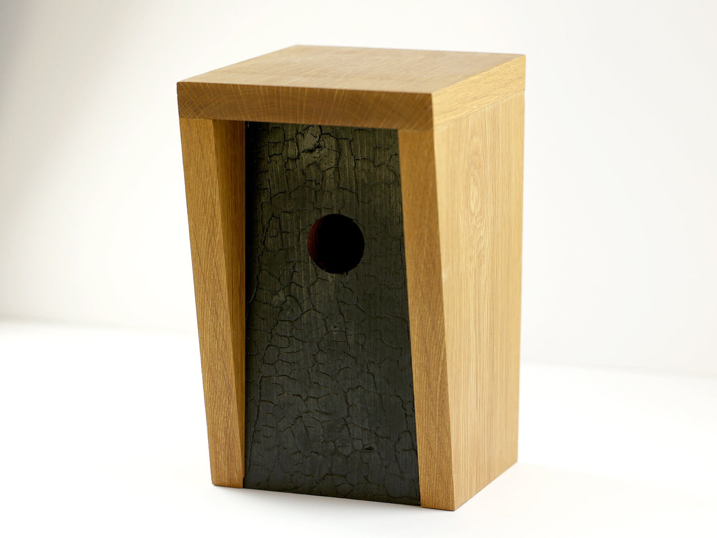 White Oak and Shou Sugi Ban Birdhouse