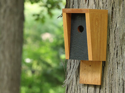 White Oak and Shou Sugi Ban Birdhouse