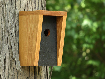 White Oak and Shou Sugi Ban Birdhouse